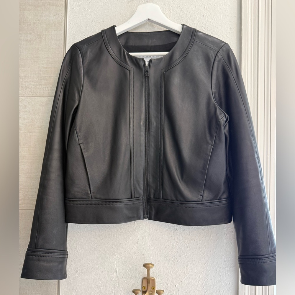 Derek Lam 10 Crosby x Athleta Black Leather Jacket - small